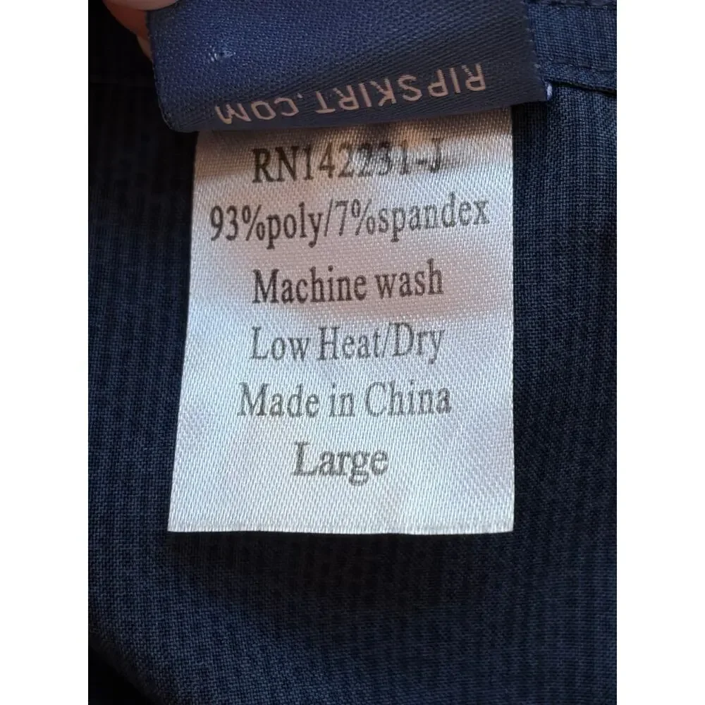 RipSkirt Hawaii Indigo Blue Adjustable Wrap Skirt Large Knee Length 3 Pockets - Picture 5 of 7